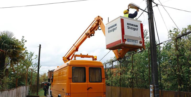 სენაკში, გარე განათების ქსელის მოწყობის სამუშაოები აქტიურად გრძელდება