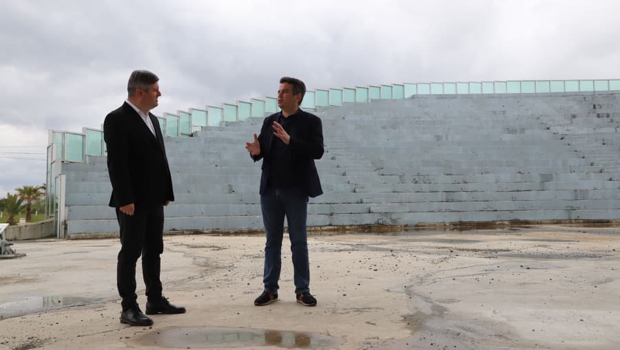 მალხაზ თორია და გიორგი შენგელია ინფრასტრუქტურული სამუშაოების მიმდინარეობას გაეცნენ