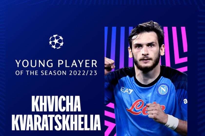 ხვიჩა კვარაცხელია ჩემპიონთა ლიგის სეზონის საუკეთესო ახალგაზრდა ფეხბურთელად დასახელდა