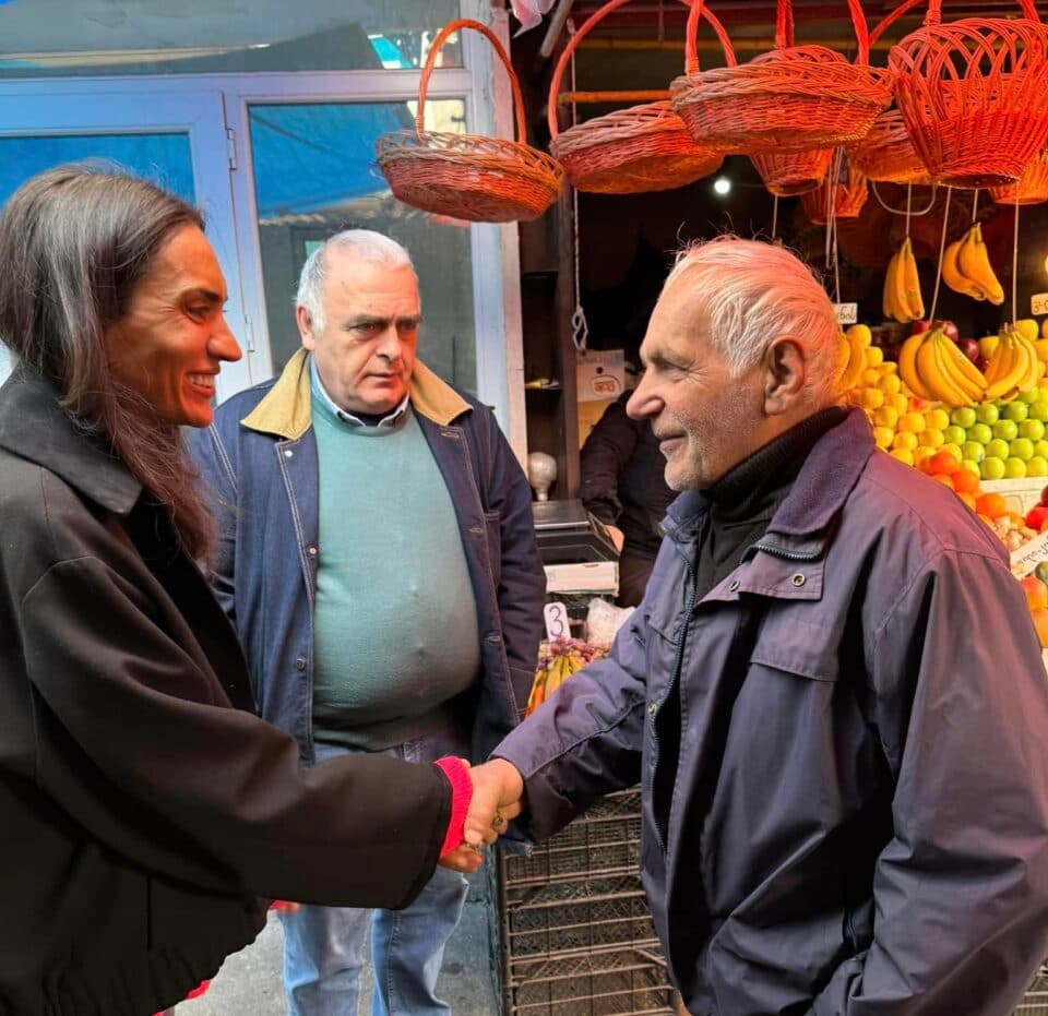 სოფო ჯაფარიძე და ვაჟა გაფრინდაშვილი ზუგდიდის ბაზარში მოქალაქეებს შეხვდნენ