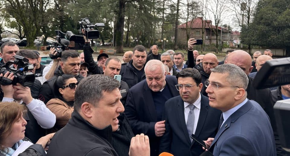 კულტურის ცენტრთან აქციის მონაწილეებს მამუკა მდინარაძე შეხვდა