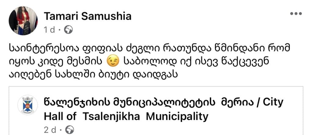 უკრაინაში მებრძოლის ბანერი პირადი შურისძიებისთვის დააზიანეს – ,,ოცნება” წალენჯიხის მერს ტყუილში ამხელს - image 4