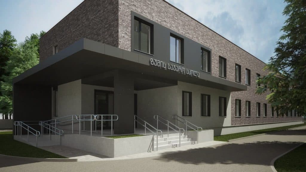 ჩხოროწყუში სოფელ ზუმში 150 მოსწავლეზე გათვლილი საჯარო სკოლის მშენებლობა მიმდინარეობს - image 2