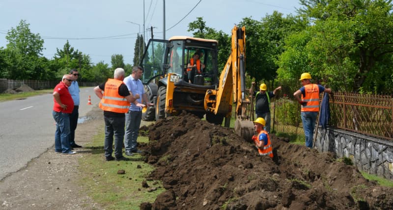 ქალაქ ჩხოროწყუში გაზიფიცირების სამუშაოები დაიწყო