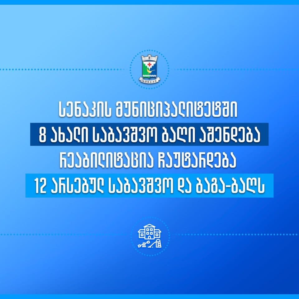 სენაკში, 8 ახალი ბაღი აშენდება და 12 არსებული ბაღი – რეაბილიტირდება