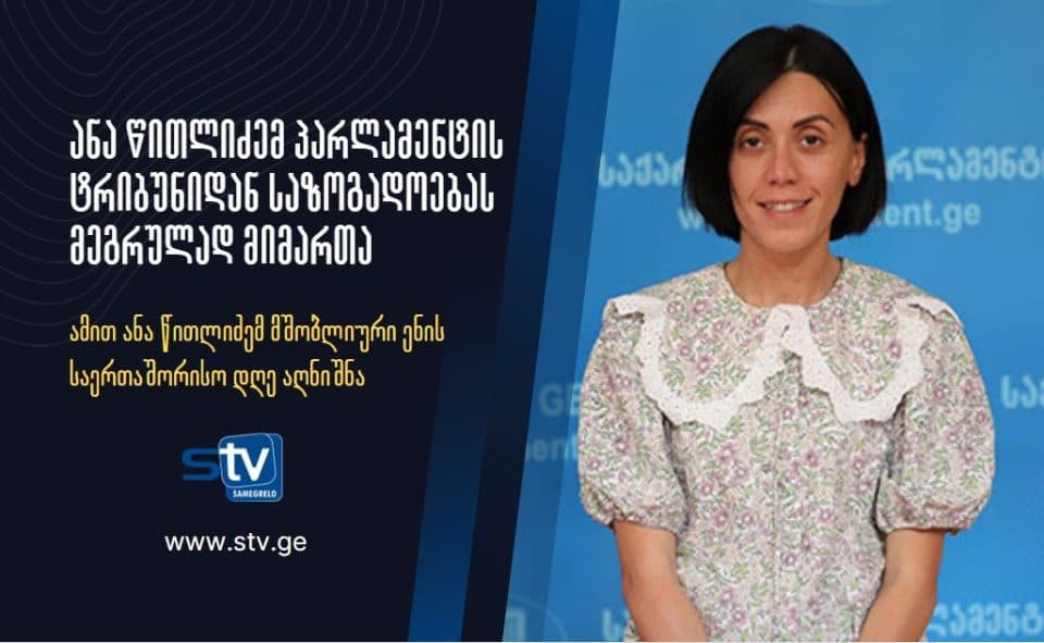 ანა წითლიძემ პარლამენტის ტრიბუნიდან საზოგადოებას მეგრულად მიმართა