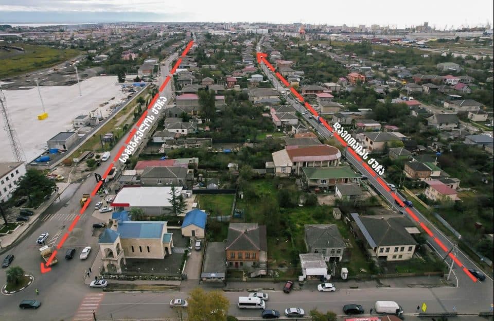 ფოთში წყალარინების სამუშაოების გამო გზების გარკვეულ მონაკვეთზე შეზღუდვები დაწესდა